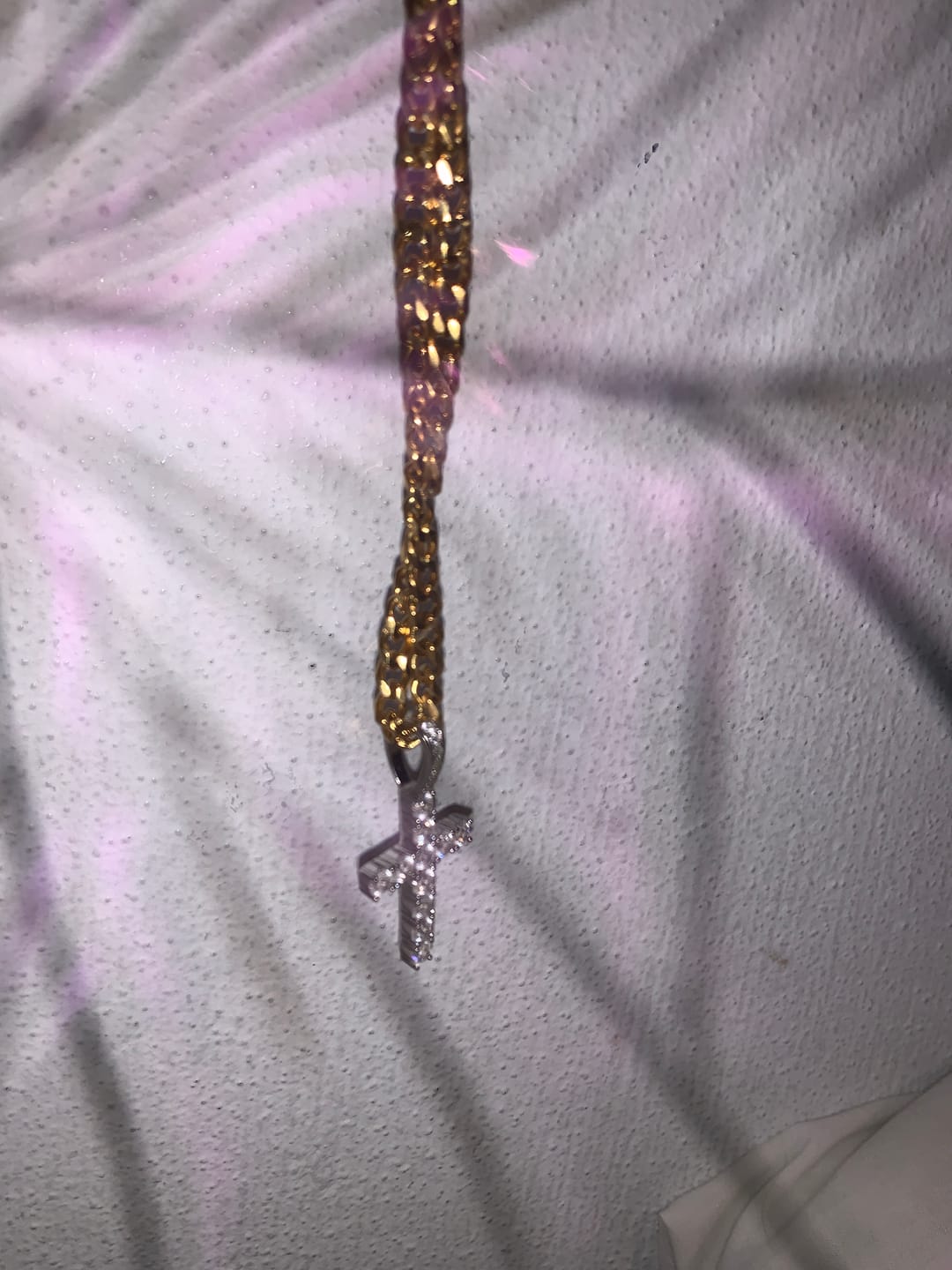 Customer photo review of CROSS PIECE PENDANT. - WHITE GOLD