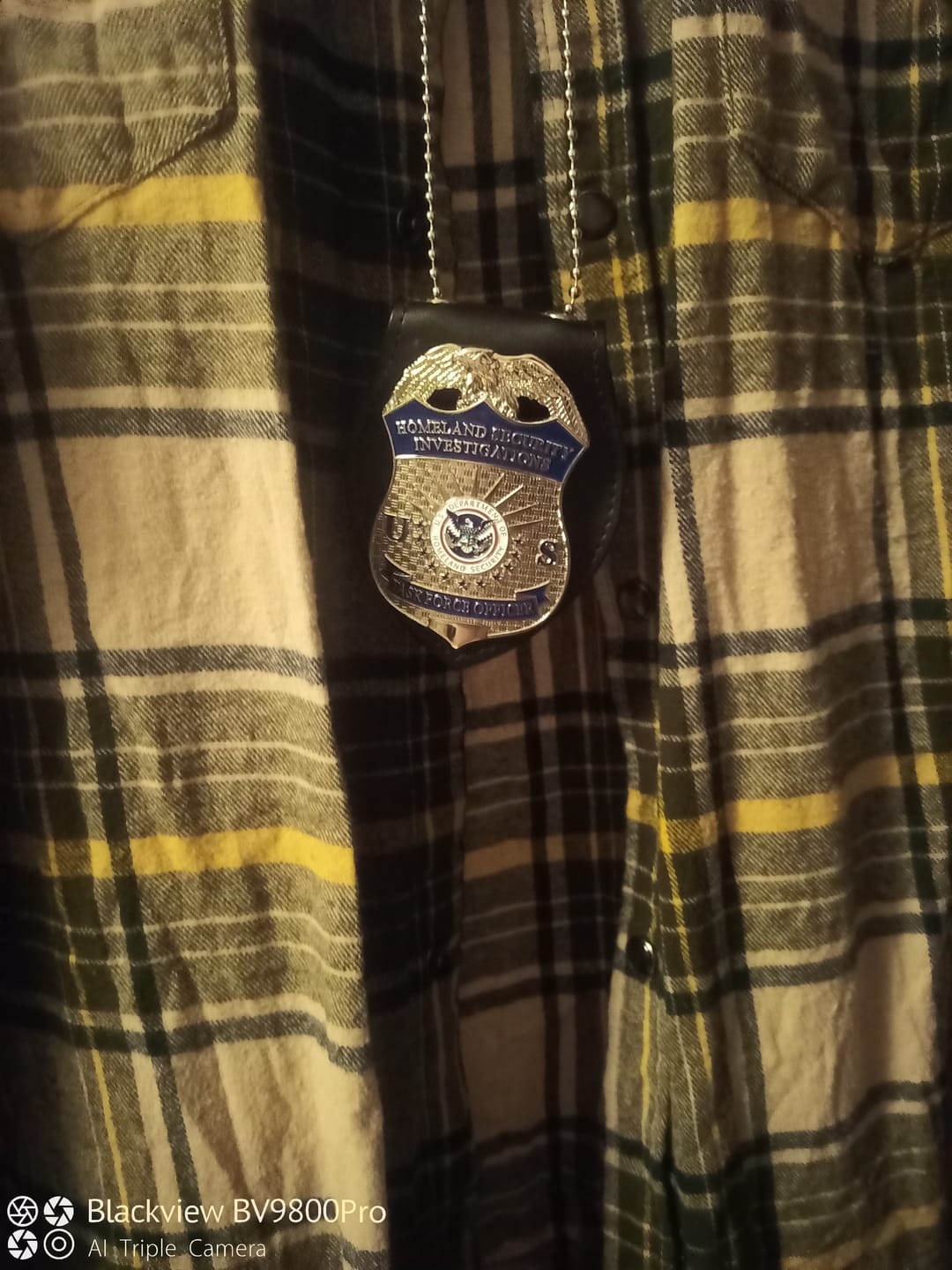 Customer photo review of US HSI TFO Task Force Officer Badge Homeland Security Investigations Replica Movie Props Silver