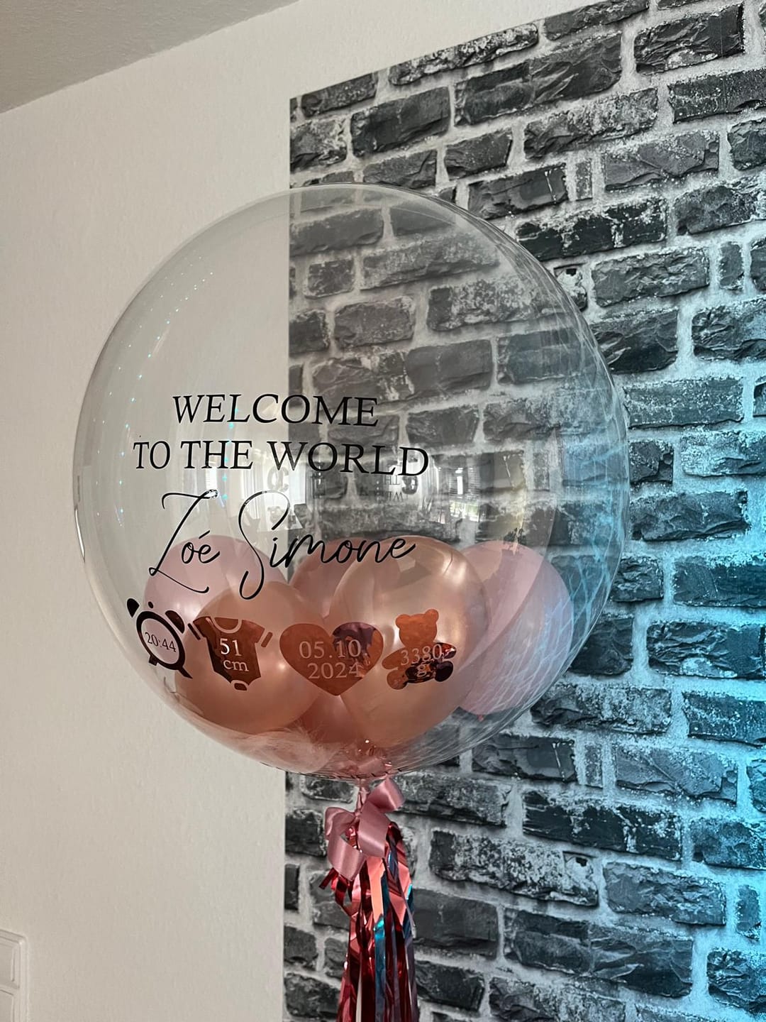 Customer photo review of Welcome to the World Baby Designer Ballon