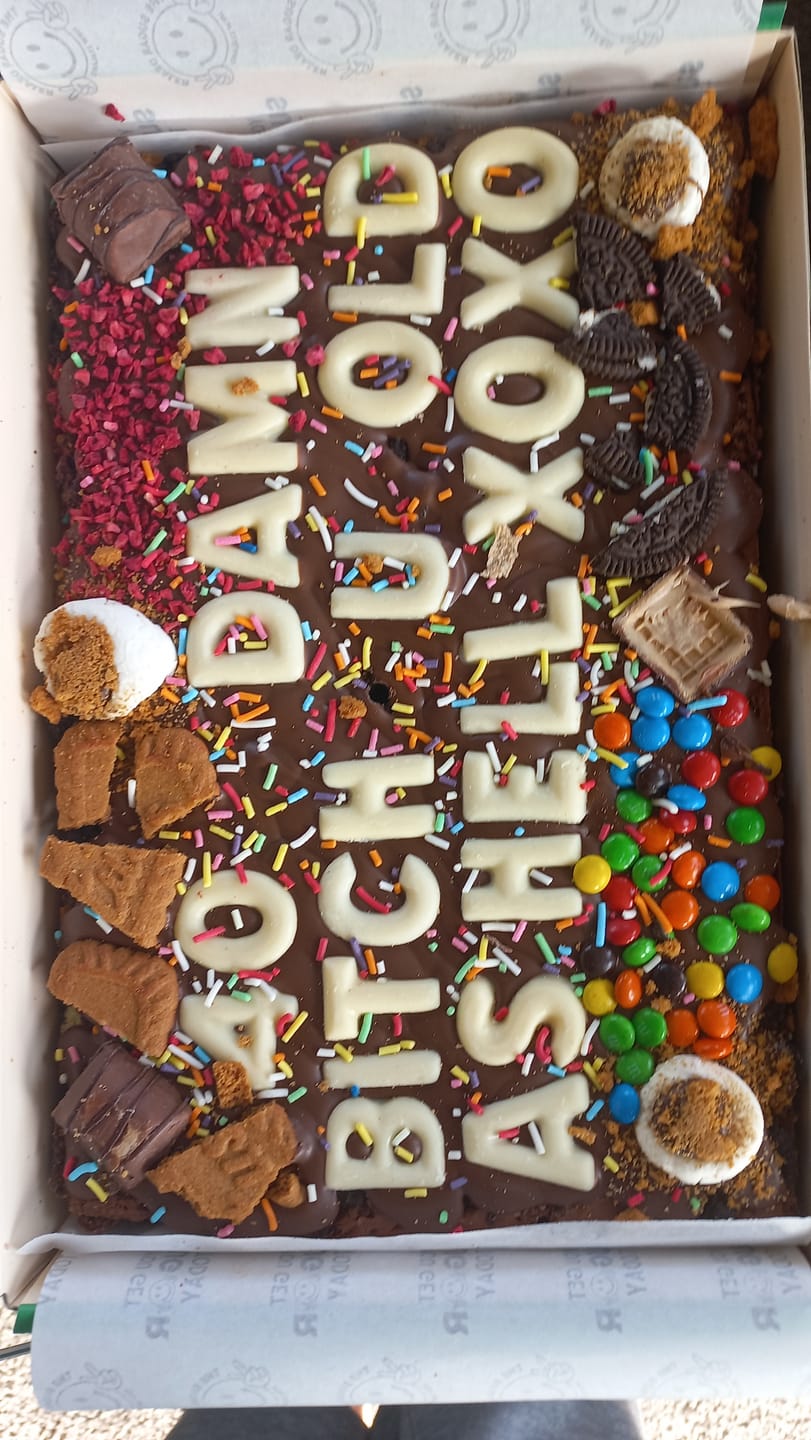Customer photo review of Mega custom message loaded brownie