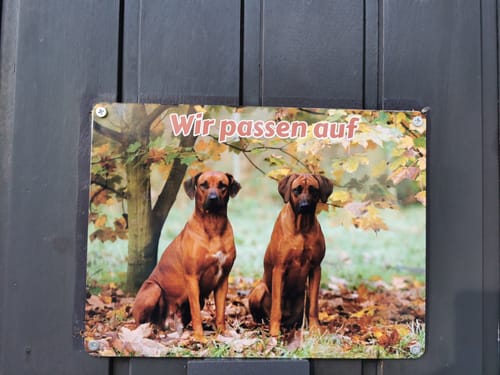 Customer photo review of Hunde-Türschild personalisiert mit Foto & Text (UV- und wetterfest)