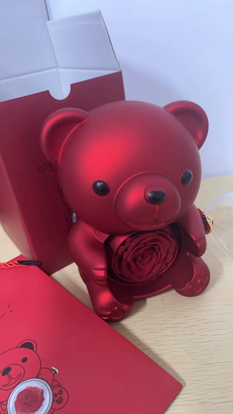 Customer photo review of Eternal Rose Teddy Bear & Necklace