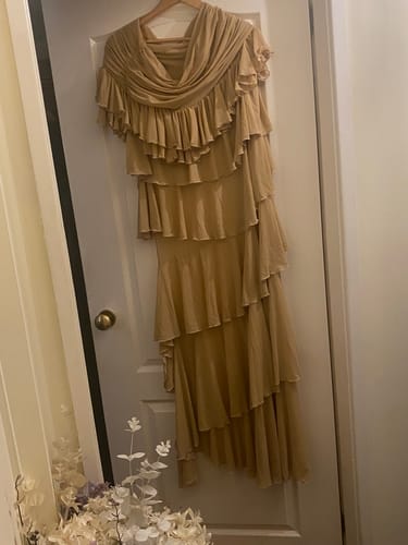 Customer photo review of Lesli Dual Mini Skirt Mesh - Nude