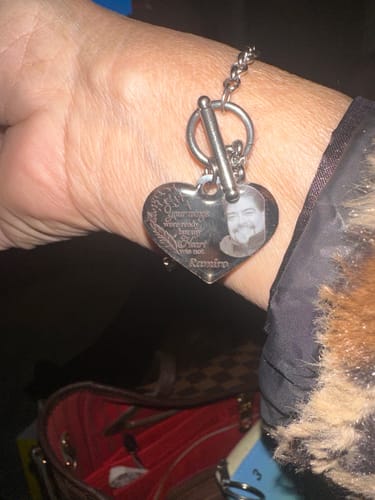 Customer photo review of Personalized Heart Bracelet I'm Always With You - Memorial Gift For Family, Friend