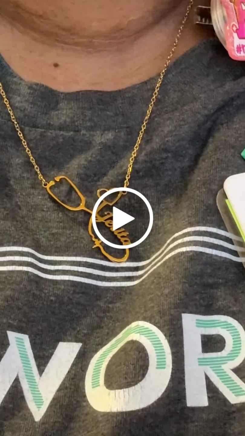 Customer video review of Stethoscope Name Necklace EKG