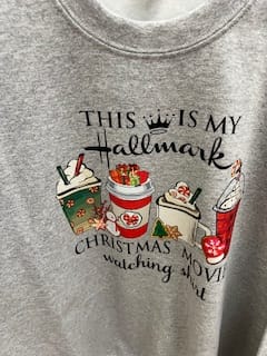 Customer photo review of Christmas Movies DTF Transfer