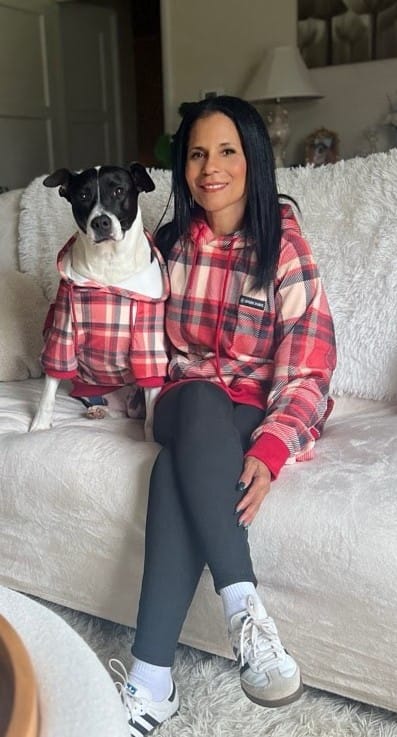 Customer photo review of Red Plaid Human Hoodie