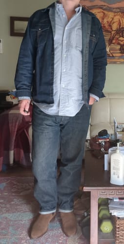 Customer photo review of Western Snap Button Washed Denim Shirt