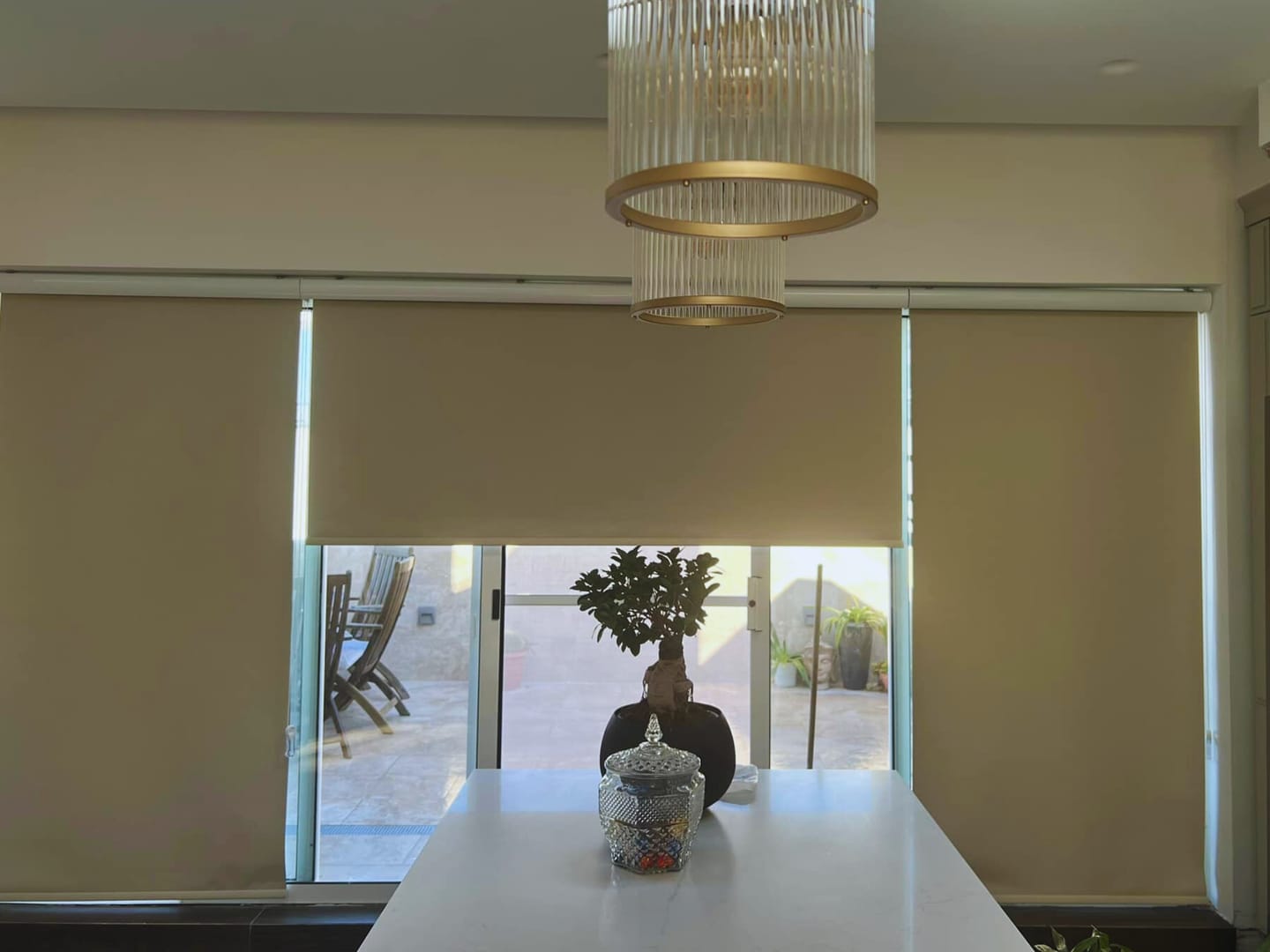 Customer photo review of Supreme Silver Birch Blackout Roller Blinds