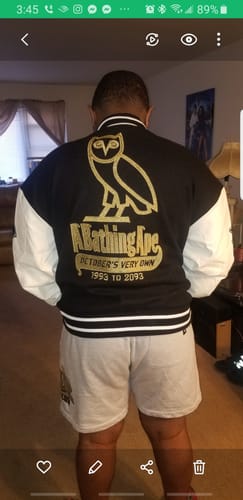 Customer photo review of BAPE Baseball Jacket Thin