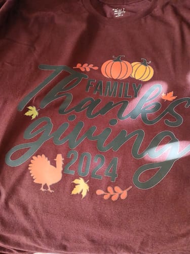 Customer photo review of Thanksgiving 2024- Matte Clear Film Screen Print Transfer