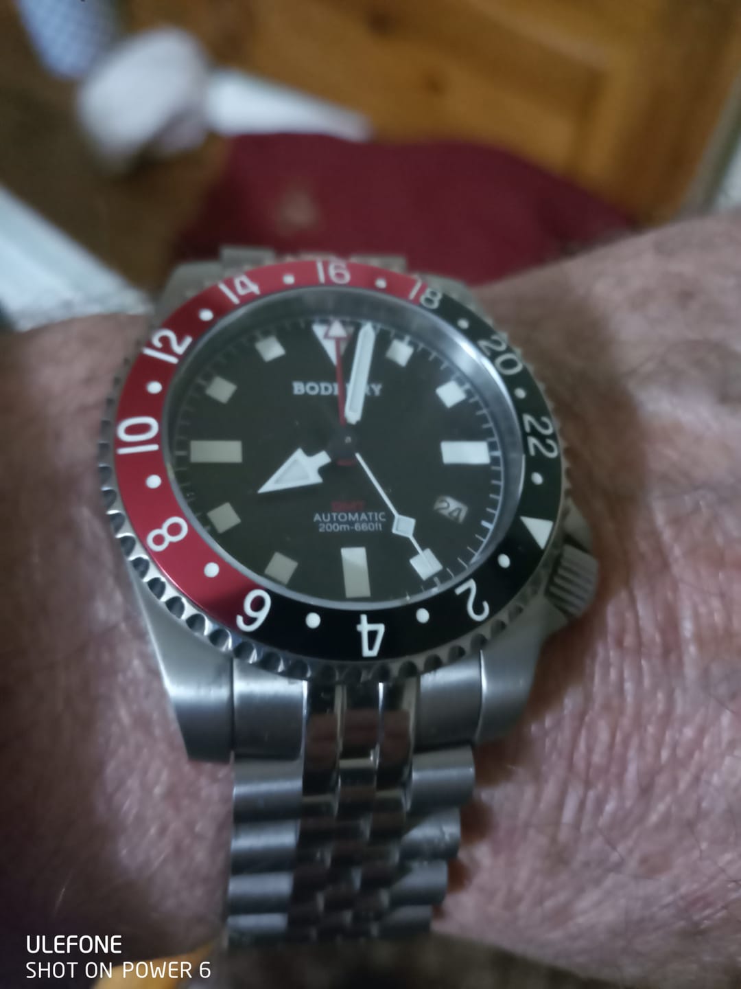 Customer photo review of ADMIRAL GMT - 200M Waterproof Titanium Automatic Diver Watch | Black
