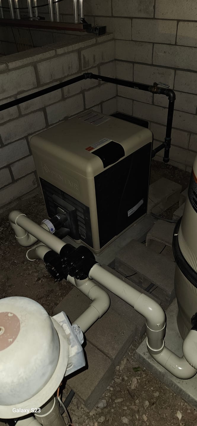Customer photo review of Pentair 460736. MasterTemp 400 Natural Gas Pool Heater. TradeGrade.