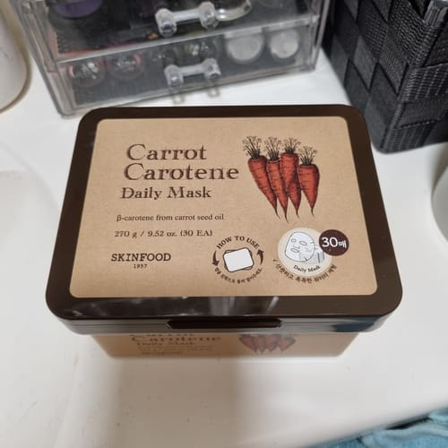 Customer photo review of Skinfood - Masque quotidien carotte et carotène - 30pc