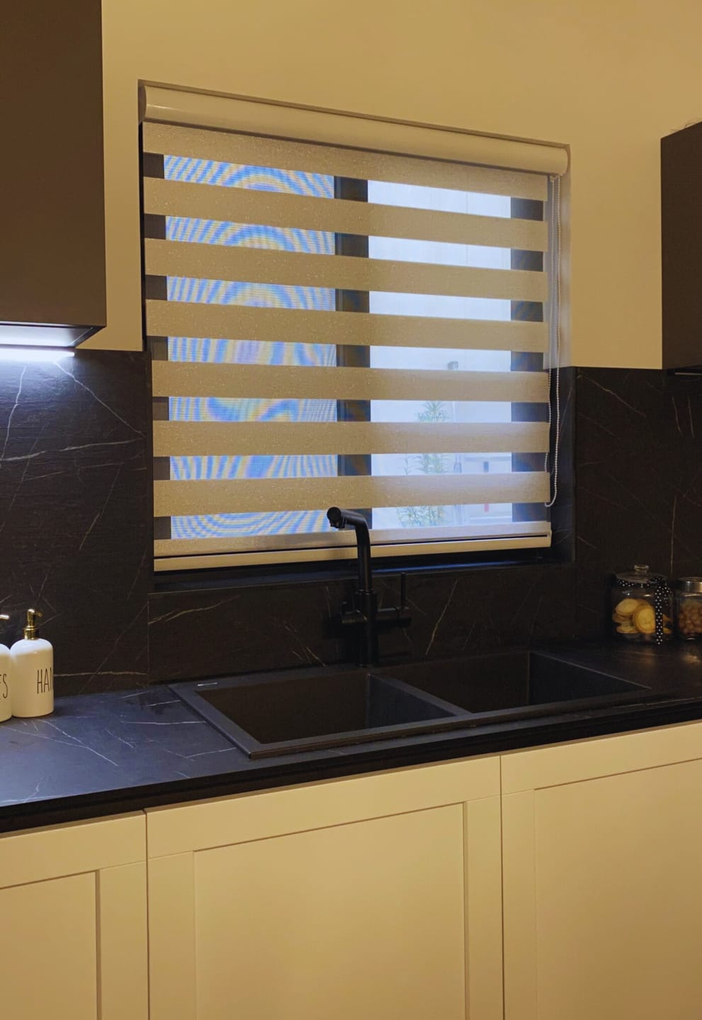 Customer photo review of Allure Gloss White Day & Night Blinds