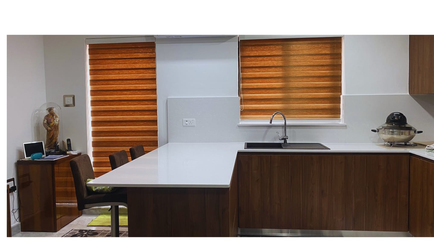 Customer photo review of Allure Almond Day & Night Blinds