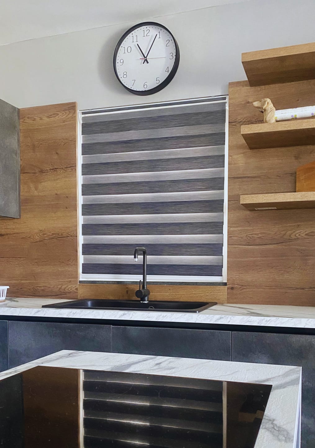 Customer photo review of Allure Steeple Gray Day & Night Blinds