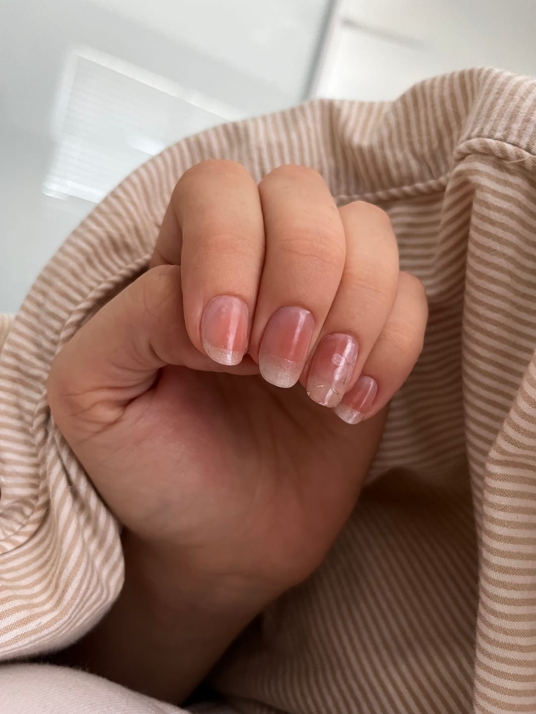 Customer photo review of Blushing Sakura DIY Semicured Gel Nail Sticker Kit (LIMITED EDITION)