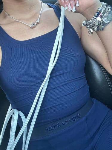 Customer photo review of Rib Lounge Leggings - Navy