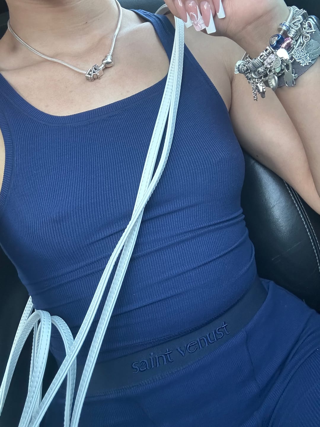 Customer photo review of Rib Lounge Leggings - Navy