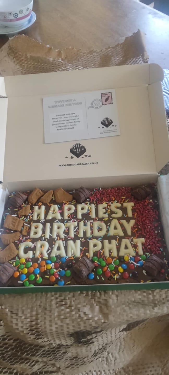 Customer photo review of Mega custom message loaded brownie