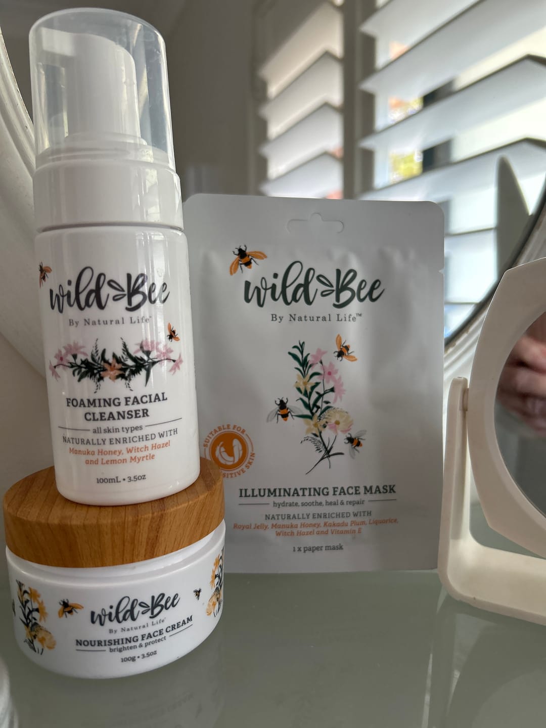 Customer photo review of Wild Bee Skincare Essentials Pack