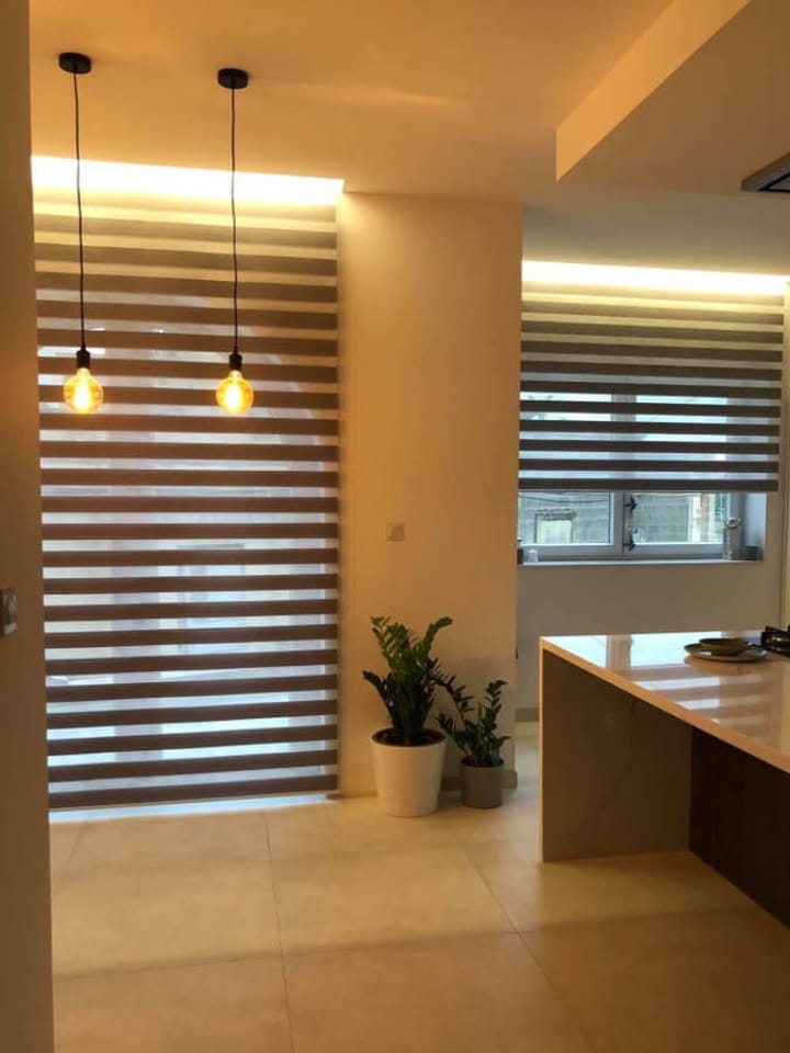 Customer photo review of Allure Dark Brown Day & Night Blinds