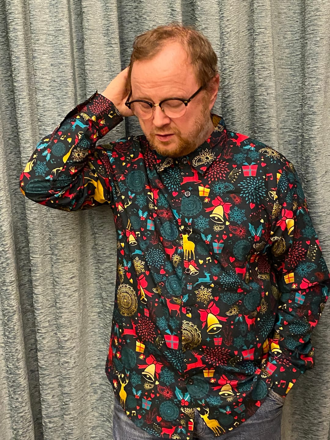 Customer photo review of Herren Weihnachts Langarmhemd aus Baumwolle