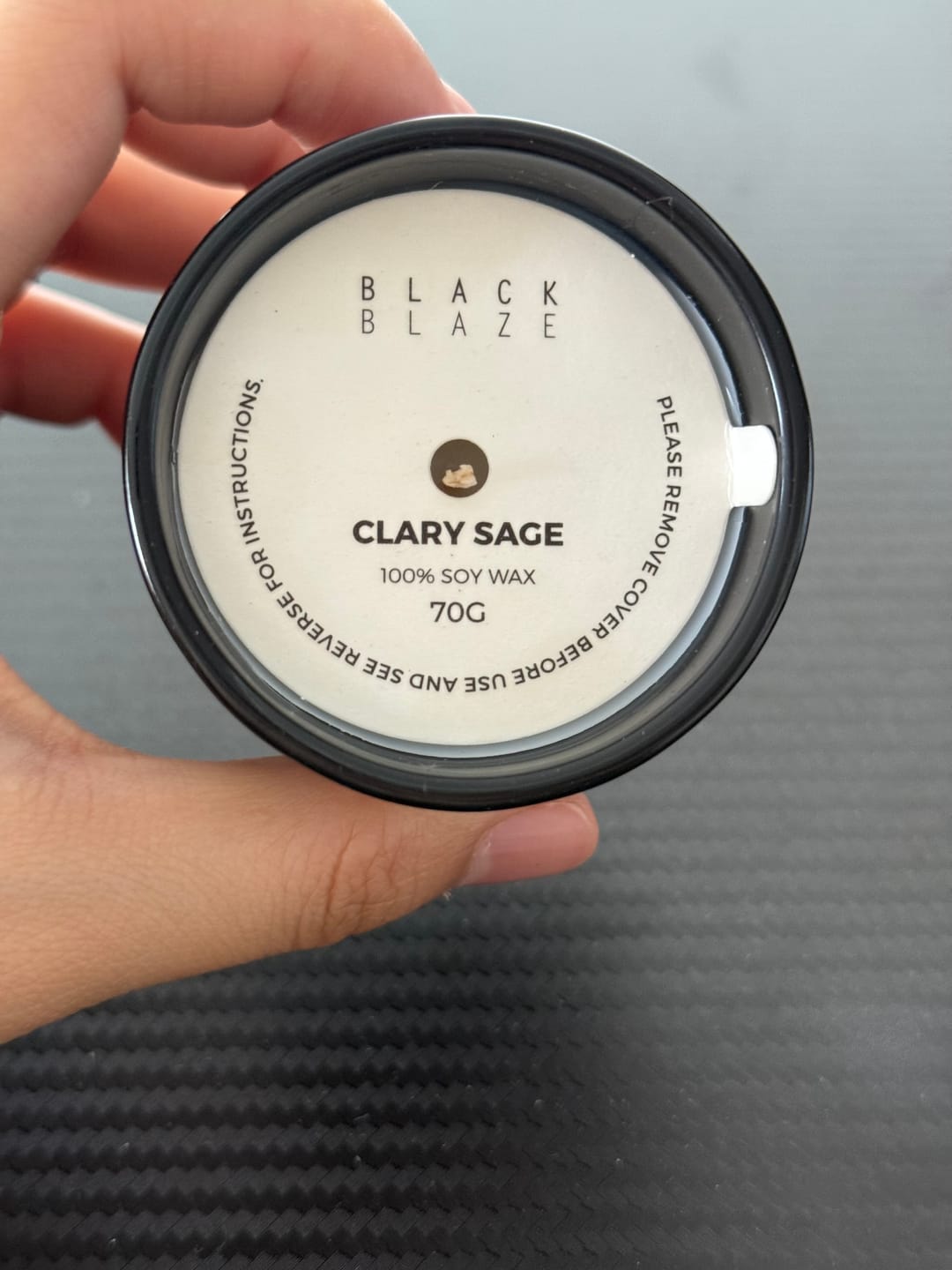 Customer photo review of Clary Sage Voyage Candle