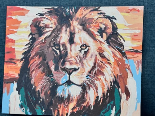 Customer photo review of "Majestic Lion" Paint by Numbers Kit