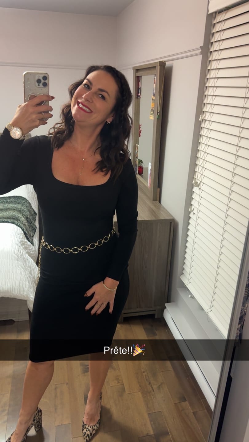 Customer photo review of Long Sleeve Midi Shapewear Dress