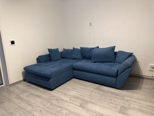Customer photo review of Colțar extensibil dumonde cu ladă de depozitare si sezut confortabil din spuma HR, Loana Blue 270x185 cm