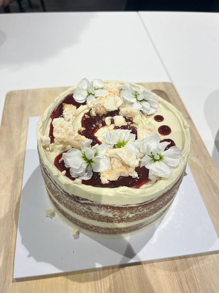 Customer photo review of vanilla & strawberry cake