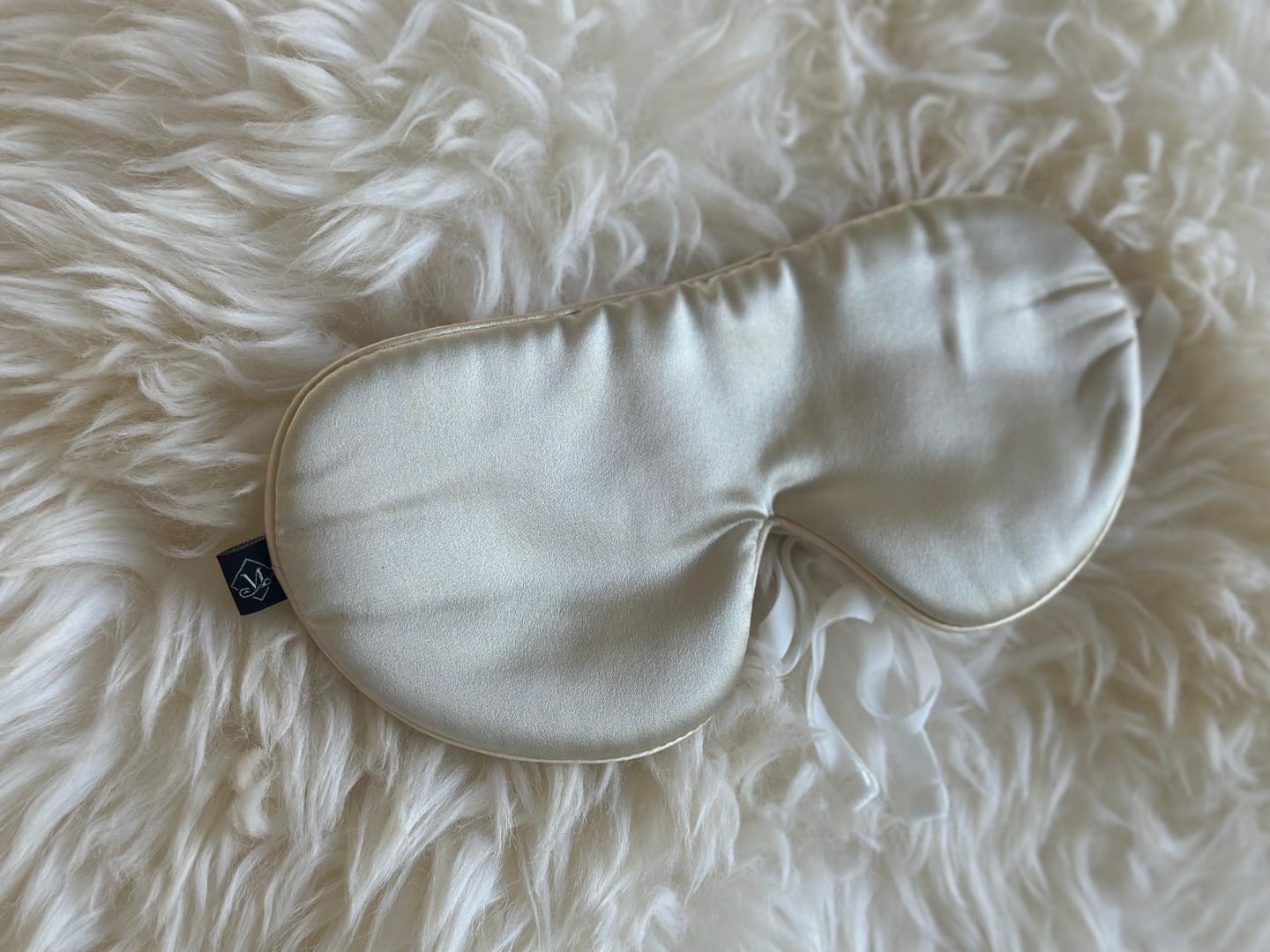 Customer photo review of Champagne Silk Eye Mask