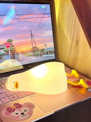 Customer photo review of Huggwaii Squishy Silicone Lazy Duck LED Night Light - Perfect Gift for Kids and Girls