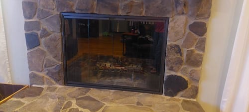 Customer photo review of Stiletto - Masonry & Prefab Fireplace Glass Doors