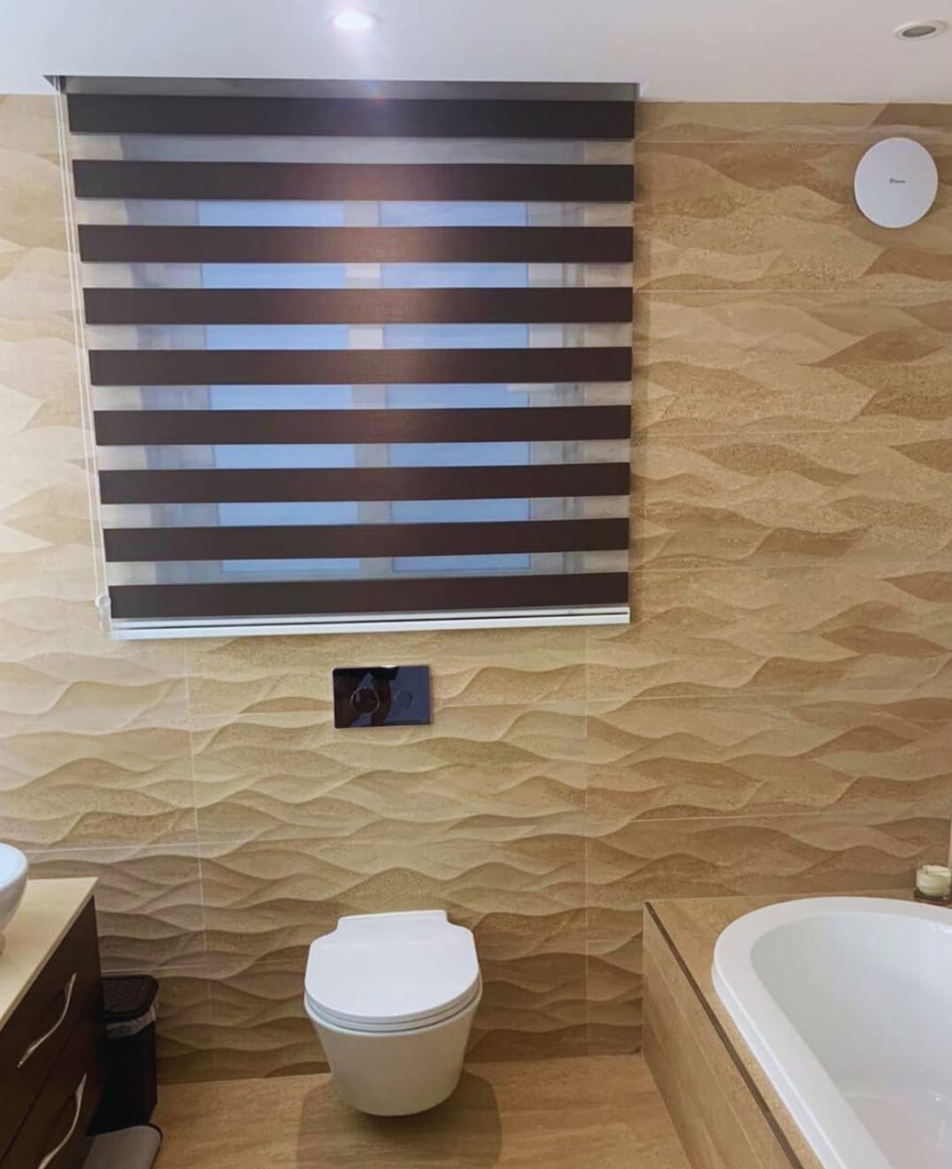 Customer photo review of Allure Coffee Bean Day & Night Blinds