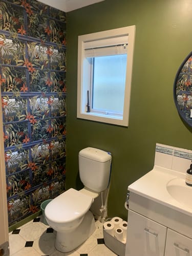 Customer photo review of Comoro - Window Trailing Floral Wallpaper - Light Wood