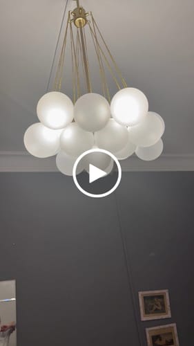 Customer video review of Modern Hanging Glass Cluster Bubble Chandelier Light