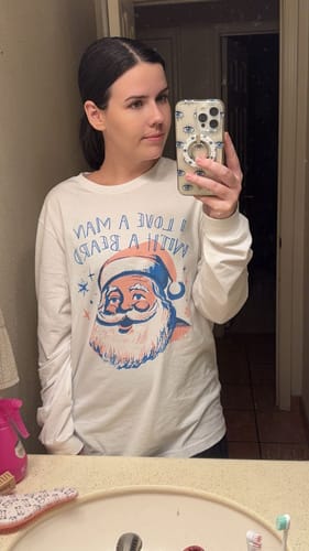 Customer photo review of I Love a Man With a Beard Long Sleeve Tee