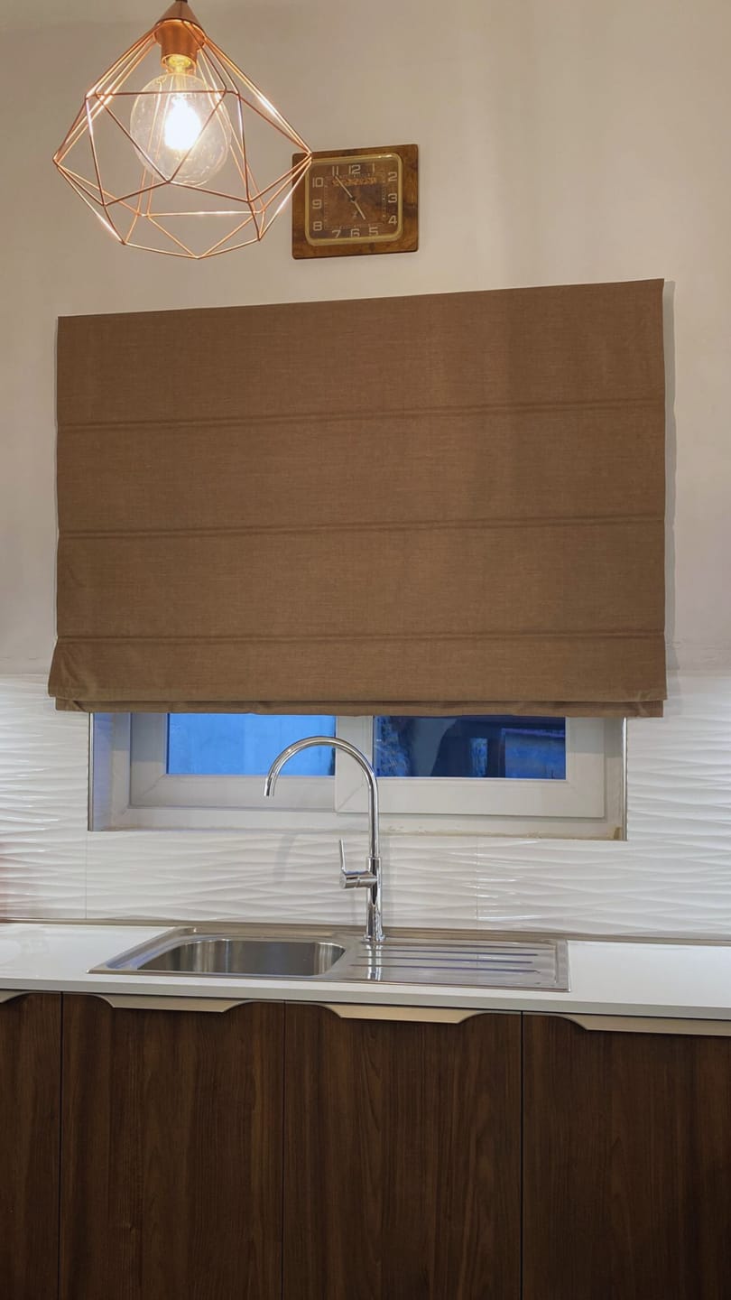 Customer photo review of Barcelona Tree House Roman Blinds