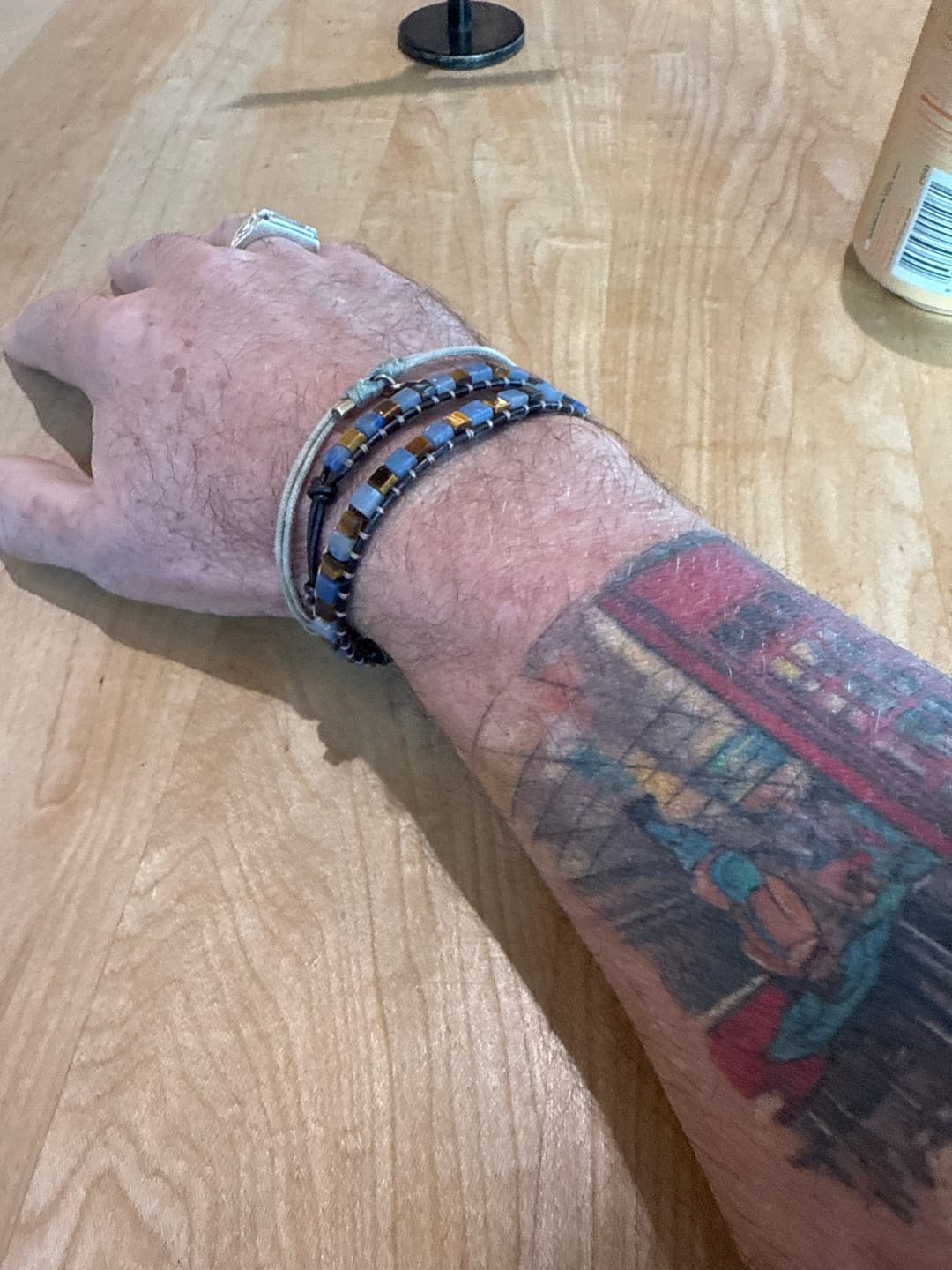 Customer photo review of Celestial Natural Stone Leather Bracelet