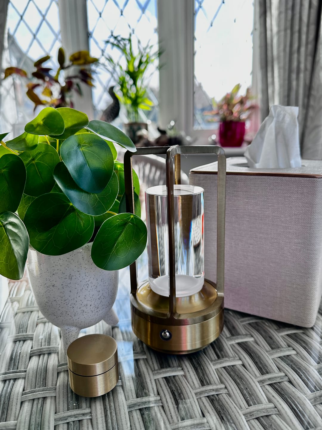 Customer photo review of Modern Cordless Metal Nordic Desk & Table Lamp - Cordless, Rechargeable, LED with Touch Control & Dimming Feature, Suitable for Bedroom, Home, Outdoor - Ideal Night Light for Restaurant and Home Usage