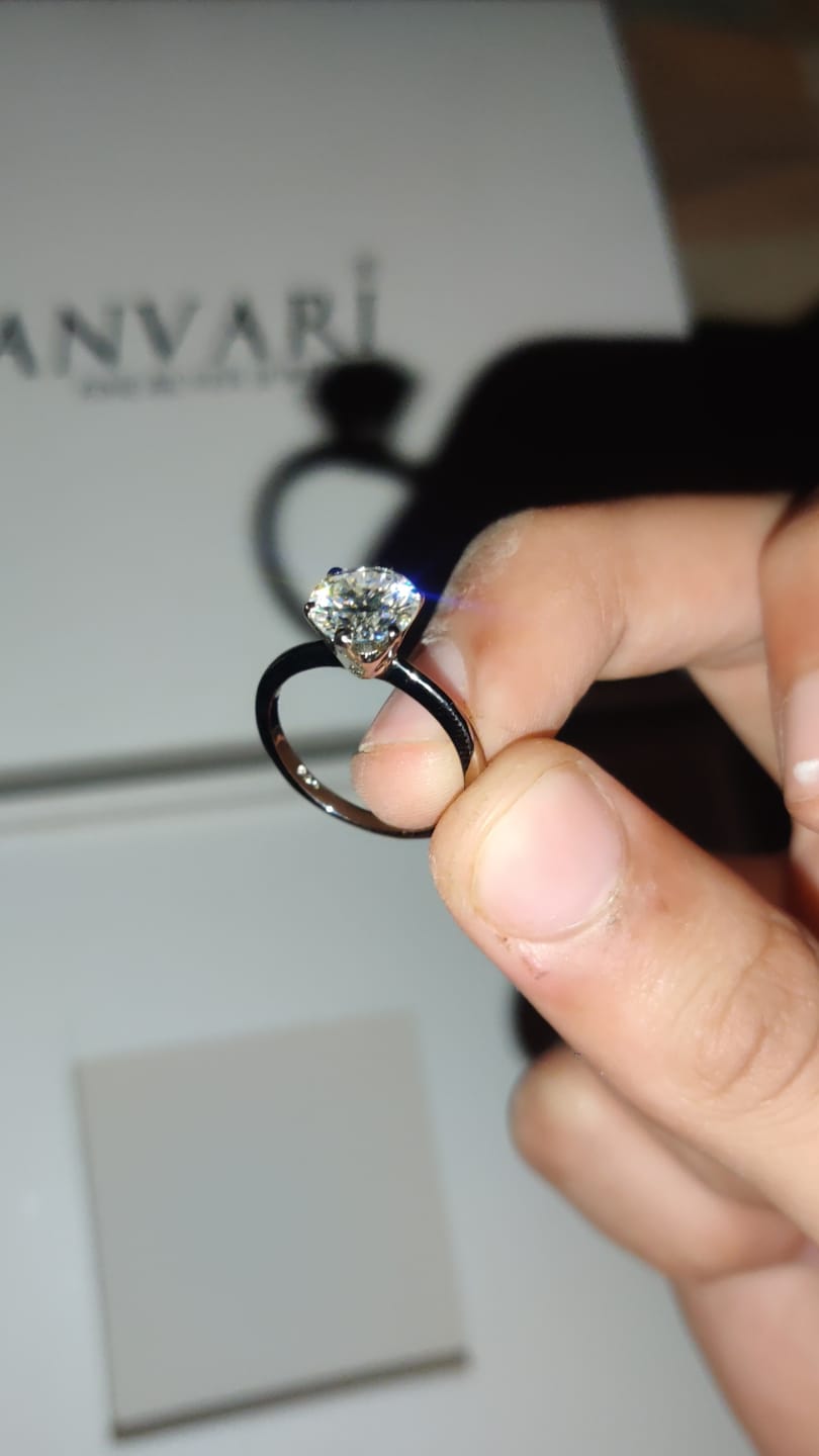 Customer photo review of THE PRISMATIC STONE OF MOISSANITE RING