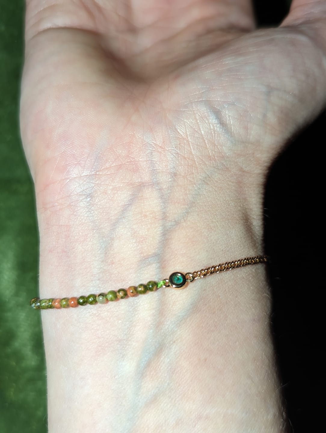 Customer photo review of Isa - Bead and Crystal Chain Bracelet