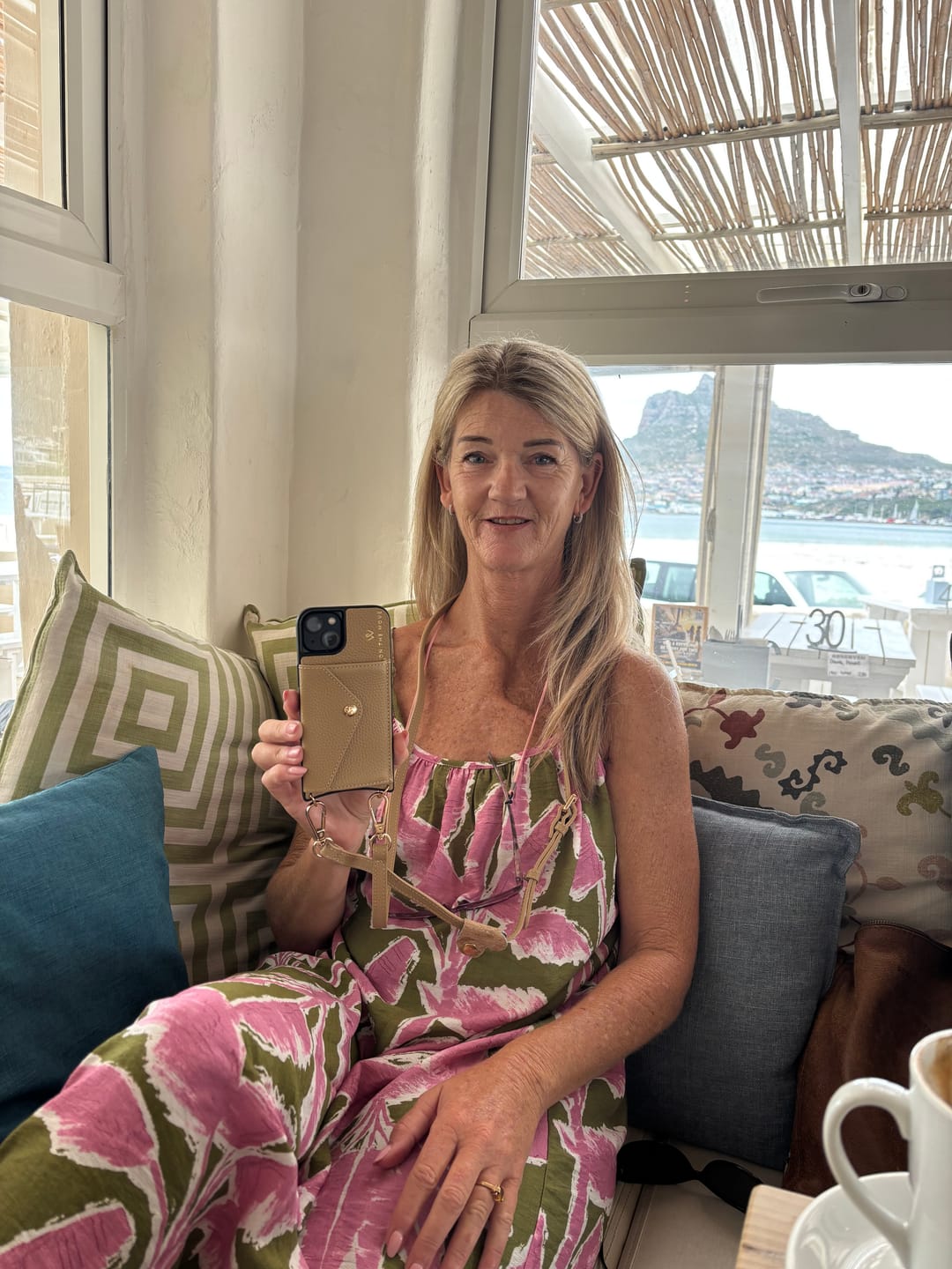 Customer photo review of iPhone Tan Premium Leather Cover & Strap