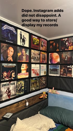 Customer photo review of 12" Vinyl Record Display Frame - LP Wall Storage