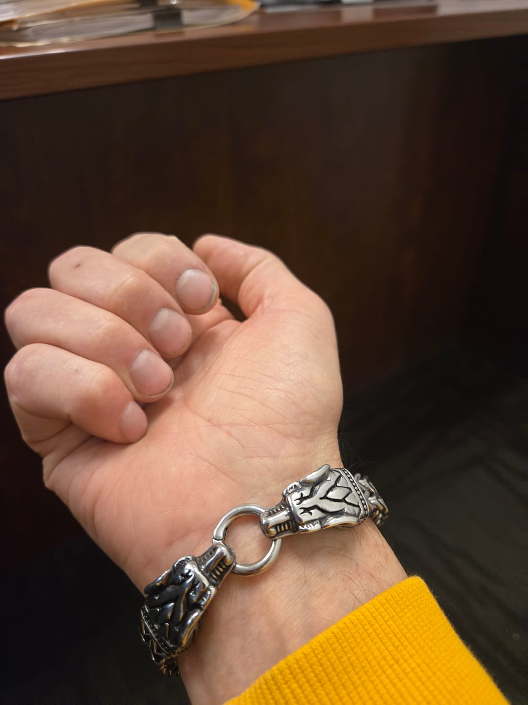 Customer photo review of Nidhogg - The Malice Striker - Stainless Steel Dragon Bracelet