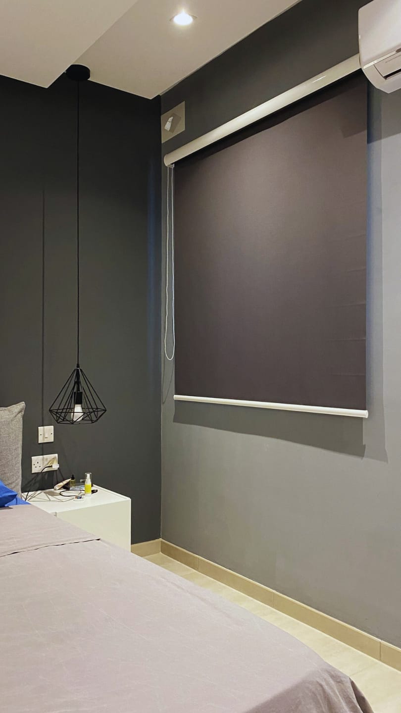 Customer photo review of Supreme Mulled Basil Blackout Roller Blinds
