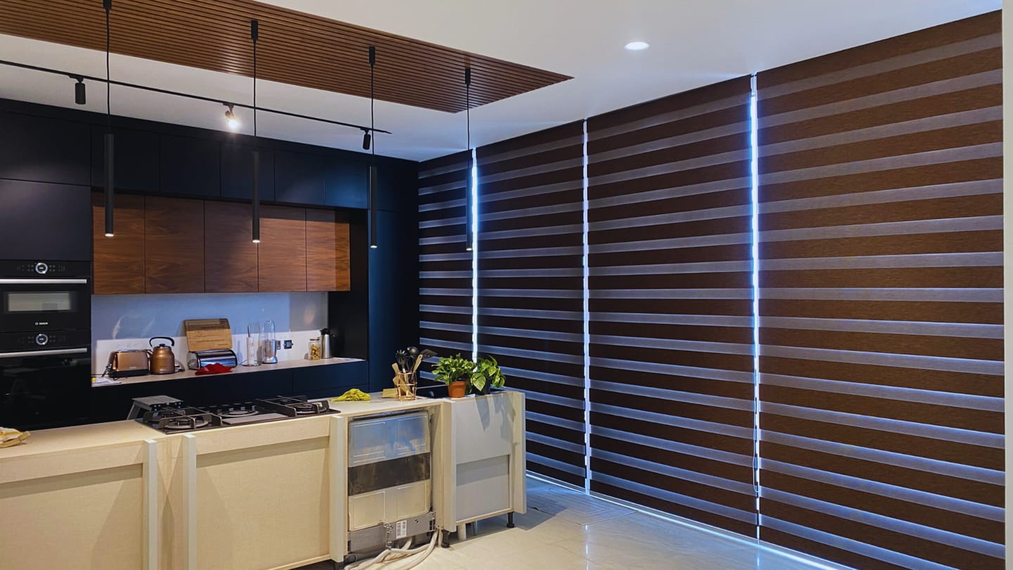 Customer photo review of Mahogany Blackout Day & Night Blinds